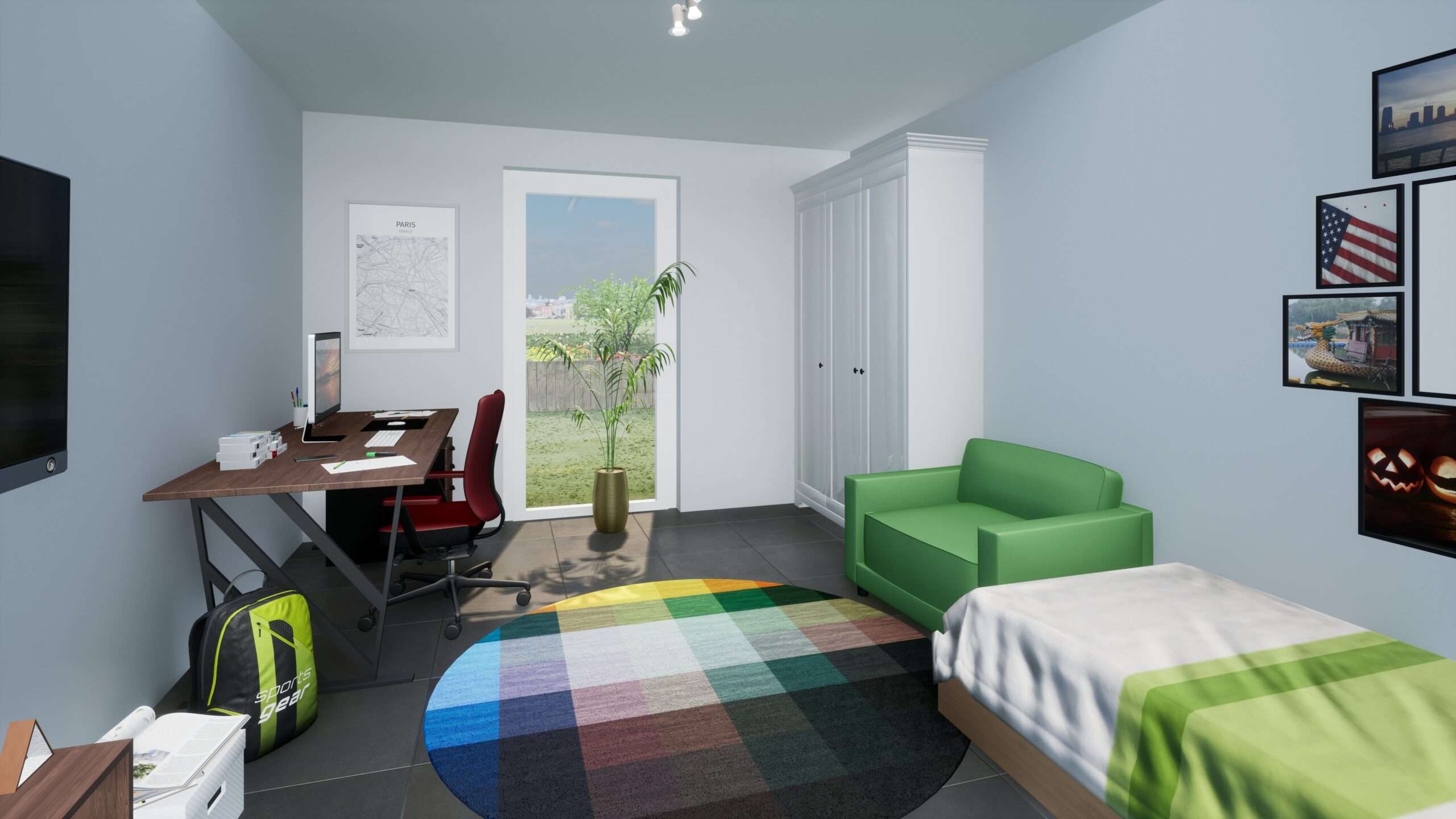 Rendergrafik Innenansicht Kinderzimmer Halberstadt