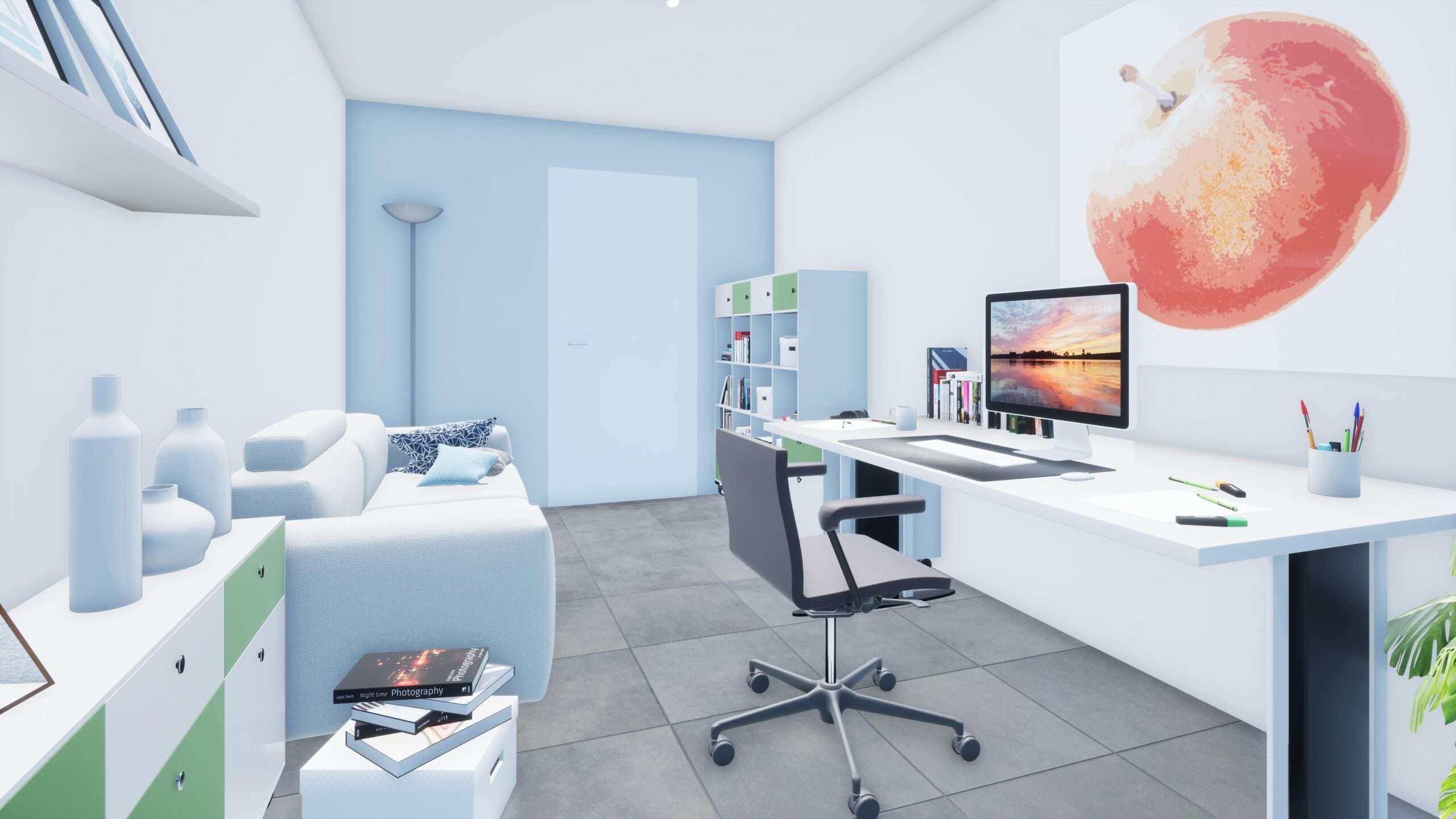 Rendergrafik Innenansicht Kinderzimmer Halberstadt